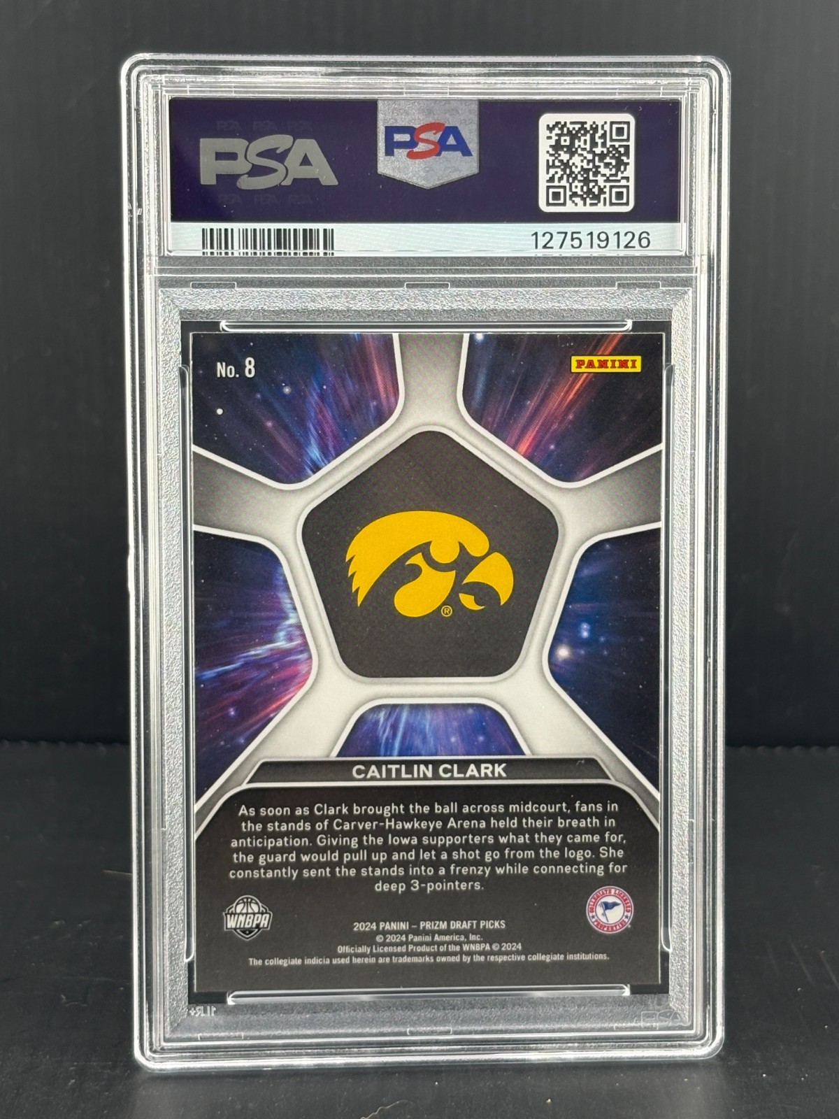 CAITLIN CLARK PANINI PRIZM DEEP SPACE ROOKIE CARD PSA IOWA INDIANA FEVER view 2