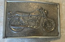 Vintage Men's Motorcycle Belt Buckle Motor Cycle Street Bike Copper Like Finish