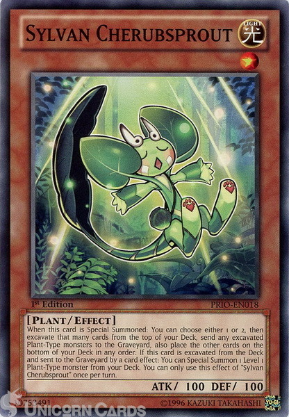 PRIO-EN018 Sylvan Cherubsprout Common 1st Edition Mint Yu-Gi-Oh! Card