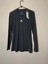 adidas Women's Team Base Long Sleeve T-Shirt Slim Fit Gym Workout Soccer L Black