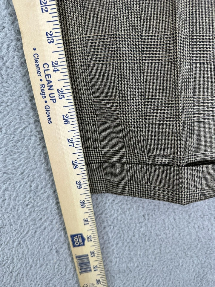 Brooks Brothers 346 Pants Mens 34x29 Glen Plaid Wool Cashmere Dress Slacks Men - Image 4 of 4