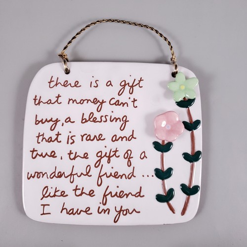 Department 56 SANDRA MAGSAMEN Friendship 3D Flowers Terracotta Decor WALL PLAQUE