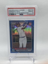 2024 Bowman Chrome - Prospects Fernando Cruz #BCP-197 Blue Refractor /150 (RC)