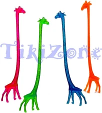 20 Giraffe Cocktail Drink Stirrers - Safari Swizzle Sticks