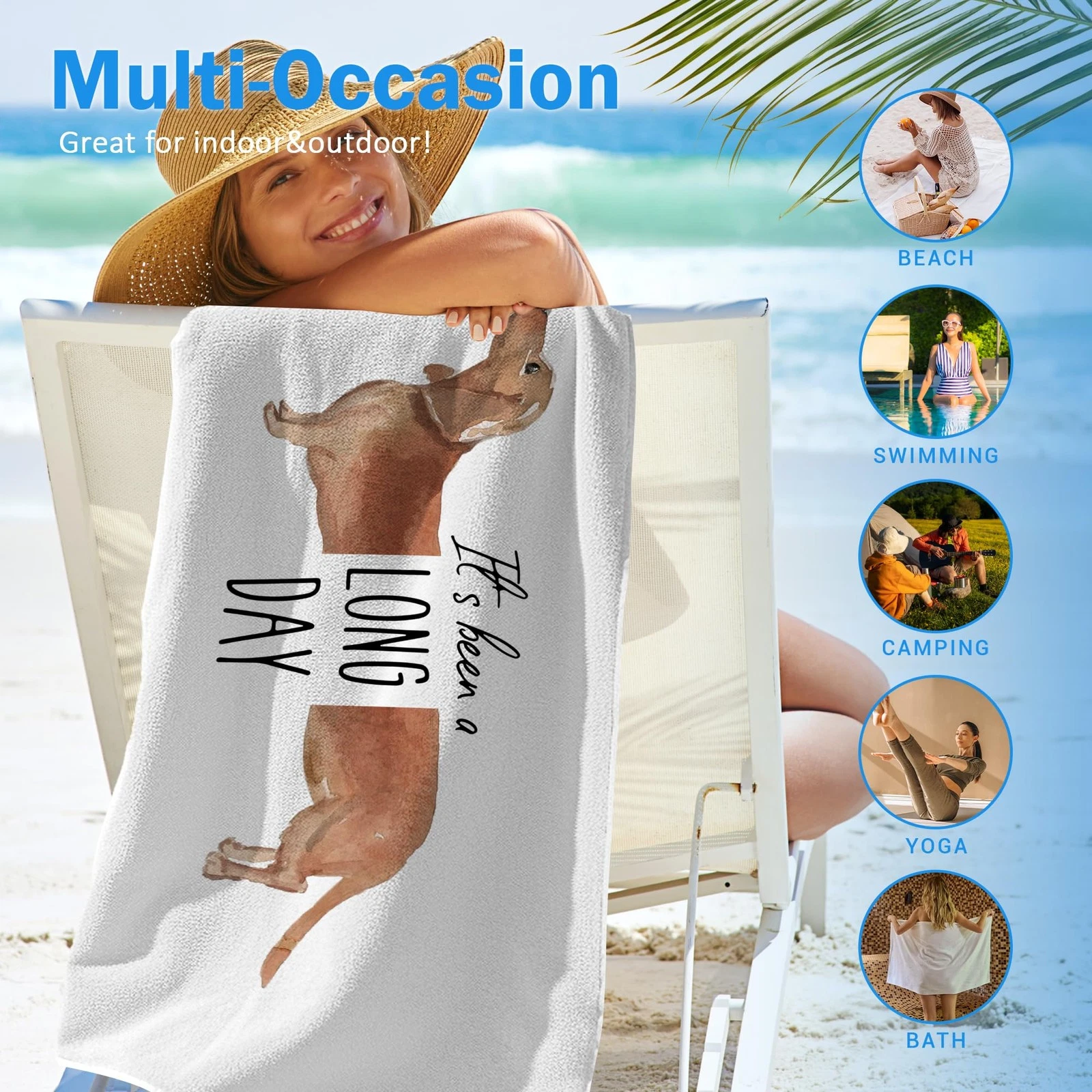 WAITPI Funny Dachshund Dog Beach Towel Gifts for Dog Lovers Owner, Cute It's ...