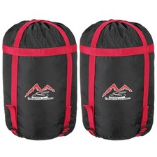 2 Pack Compression Stuff Sack S Size Waterproof Sleeping Bag Sack Black Red