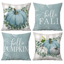 Fall Pillow Covers 18x18 Set of 4, Fall Decorations for Home