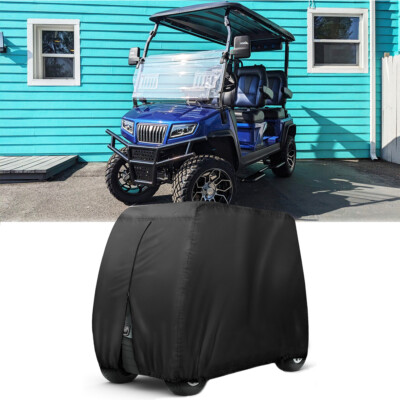For Evolution D5 Maverick Waterproof Golf Cart Cover 4 Passenger W/ Zipper Black