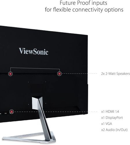 VX3276-MHD 32 Inch 1080P Widescreen IPS Monitor with Ultra-Thin Bezels, Screen S - Picture 4 of 5