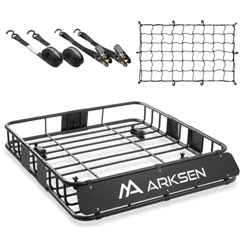 ARKSEN 43 x 39 x 6 Inch Universal 250LB Heavy Duty Roof Rack Cargo with Cargo...