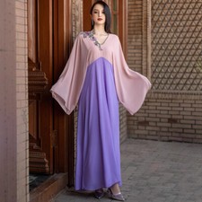 Muslim Abaya Kaftan Women Dubai Long Dress Elegant Evening Party Gown Loose Robe