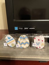 Easter Egg Shaped Light Weight Faux Leather Dangle Earrings -Set of 3- Asst 6