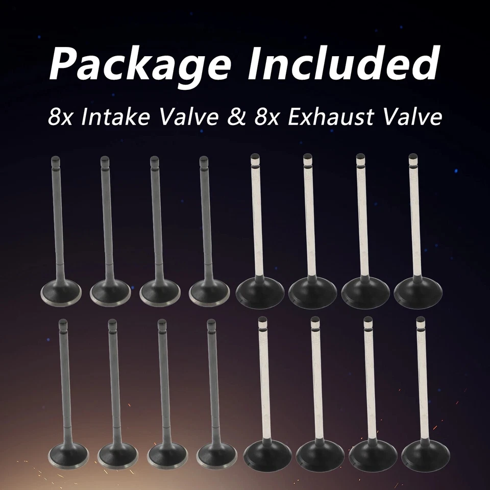 Válvulas de escape de admisión 16 piezas para Toyota RAV4 2001-2008 2002-2008 Toyota Solara Foto 3 de 4
