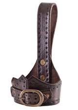 Leder Hornhalter f&uuml;r Trinkhorn mit Schnalle, dunkelbraun, versch. Gr&ouml;&szlig;en