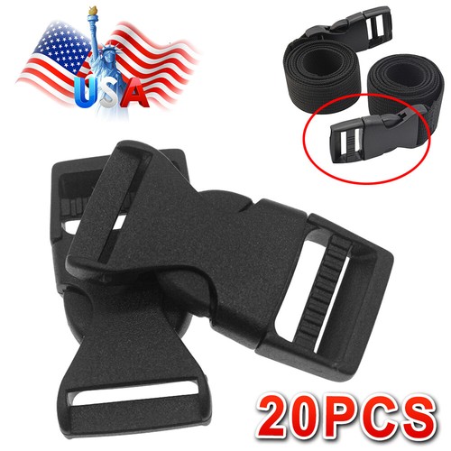 20x Plastic Strap Webbing Side Release Buckle Clasp Craft 1" 3/4" for Backpacks - Picture 6 of 13