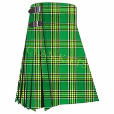 Irish Green National 8-yard Scottish Handmade Traditional Tartan Kilt For Men