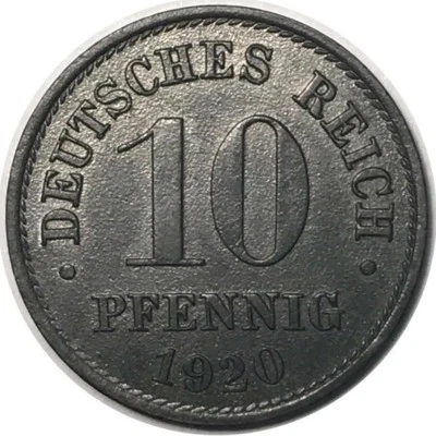 ALLEMAGNE 10 Pfennig 1920 - Photo 1/2