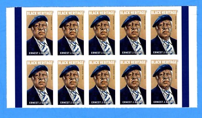 2023  USPS  BLACK HERITAGE  ERNEST J. GAINES  IMPERF / NDC  BLOCK/10 STAMPS MNH