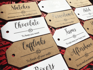 12 White Grooms Survival Kit Tags Gift Wedding Day Image Is Loading 12 White Grooms Survival Kit Tags Gift