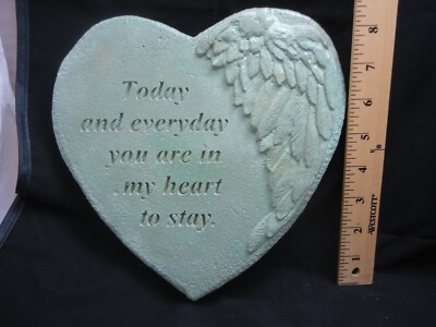 Concrete Stone Memorial Heart Remembrance of Loved Person or Pet Hand Poured 
