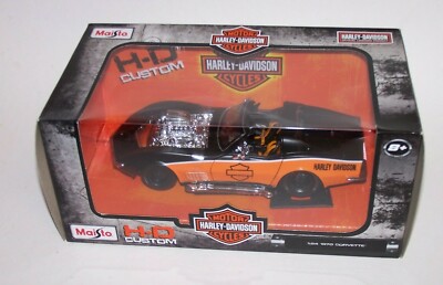 Harley Davidson Cycles H-D Custom 1970s Corvette Car Maisto 1:24 Scale NIB