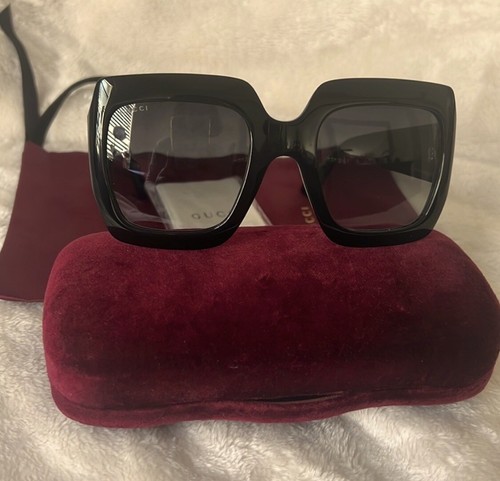 gucci gg0053s 54mm oversize square sunglasses black