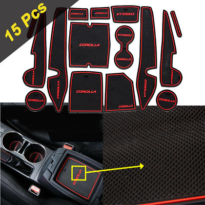 15x Full Inter Cup Holder Coasters Door Slot Mats For Toyota Corolla 2014-2019