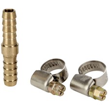 Einhell 4139320 Pneumatic Connector 9mm Brass with 2 Clamps