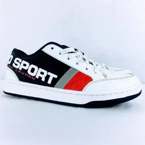 SAOLA Polo Ralph Lauren Sport Giovani Belden Sneaker Colore Bianco Blocco Sintetico Taglia 6