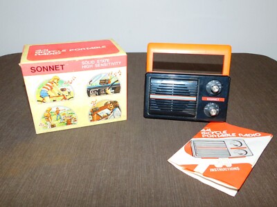 VINTAGE SONNET AM PORTABLE BICYCLE RADIO WORKING