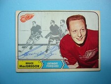 1968/69 O-PEE-CHEE NHL HOCKEY CARD #30 BRUCE MACGREGOR VG LG AUTO AUTOGRAPH OPC