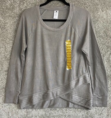 $79 New Active Life Women's Long Sleeve Modal Crossover Hem Pullover Sweater Top