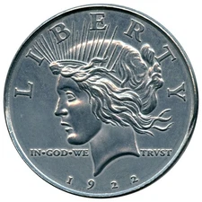 Giant 1922 Peace Silver Dollar 3" Metal Coin Replica