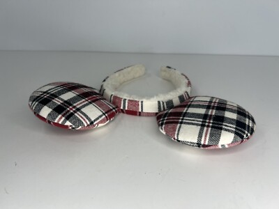 Disney Park Joy Ears Christmas Holiday Plaid Sherpa Minnie  display picture 1