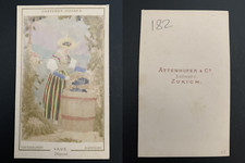 Richard, Maenedorf, vendangeuse à Vaud Vintage carte de visite, CDV. 