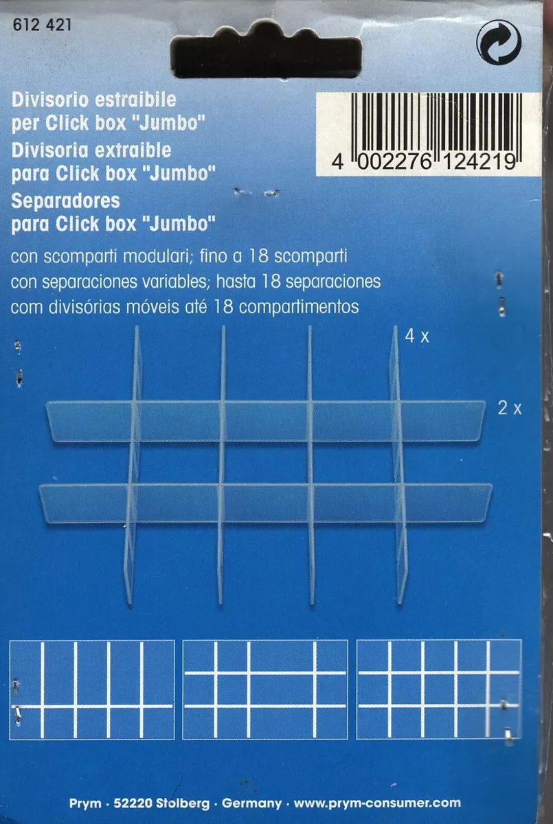 SORTING INSERT FOR JUMBO CLICK BOX - Prym brand - (612 421/67)(0991)