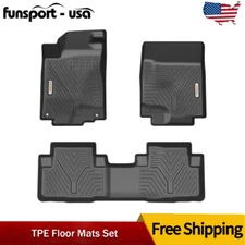 Floor Mats for 2012-2016 Honda CR-V CRV 3PCS Black TPE Rubber All Weather Liners