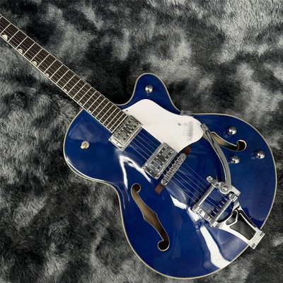 US STORAGE HOUSE Semi-hollow blue electric guitar rocker system white guard