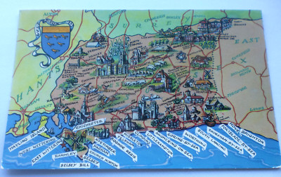 Vintage West Sussex Küstenstädte Karte East Sussex Kunst Künstler Postkarte