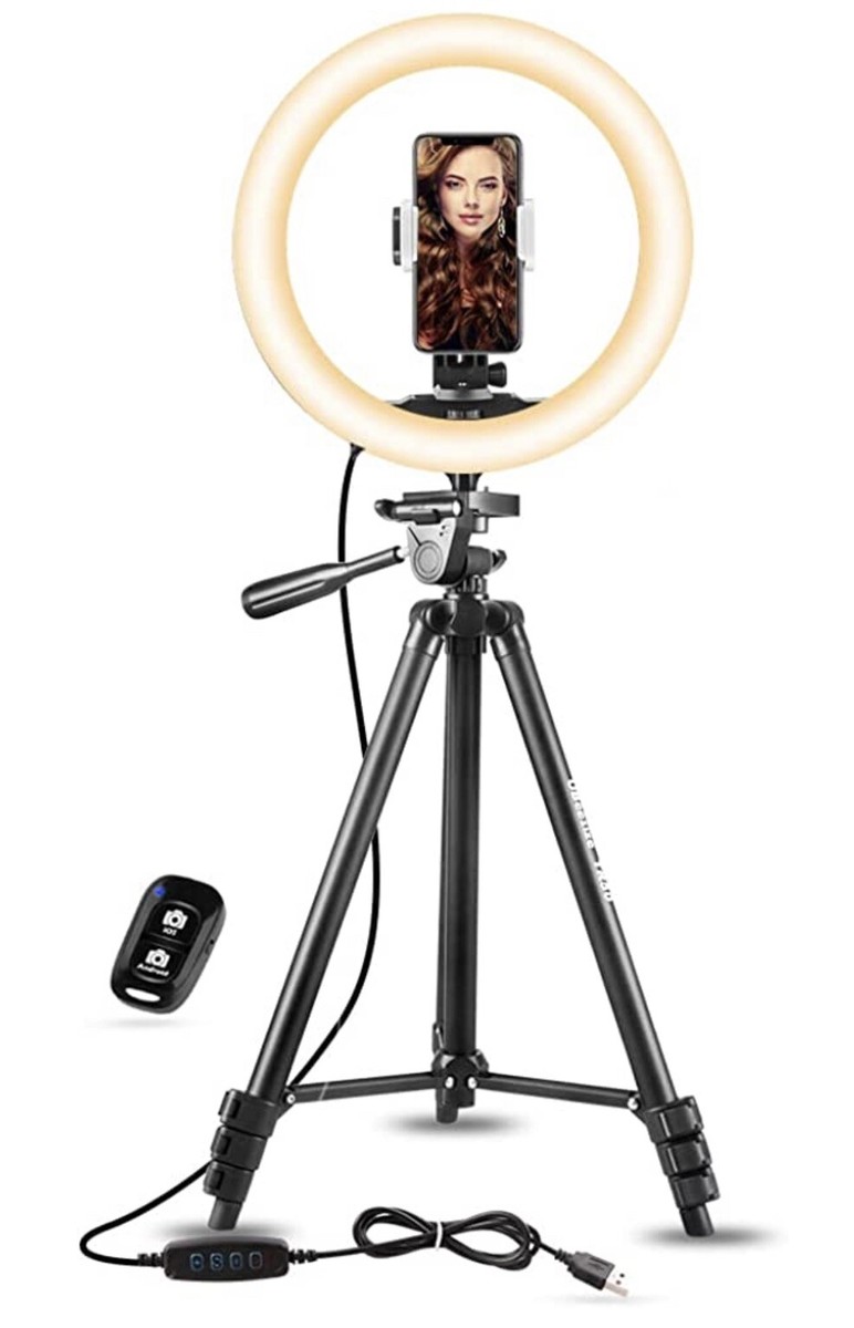 UBeesize Selfie Ring Light with Tripod Stand Black