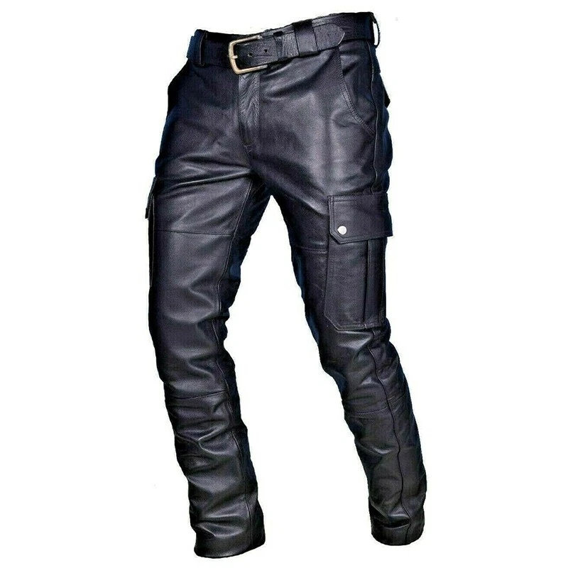 Pantalon de cuero hombre para moto hot sale