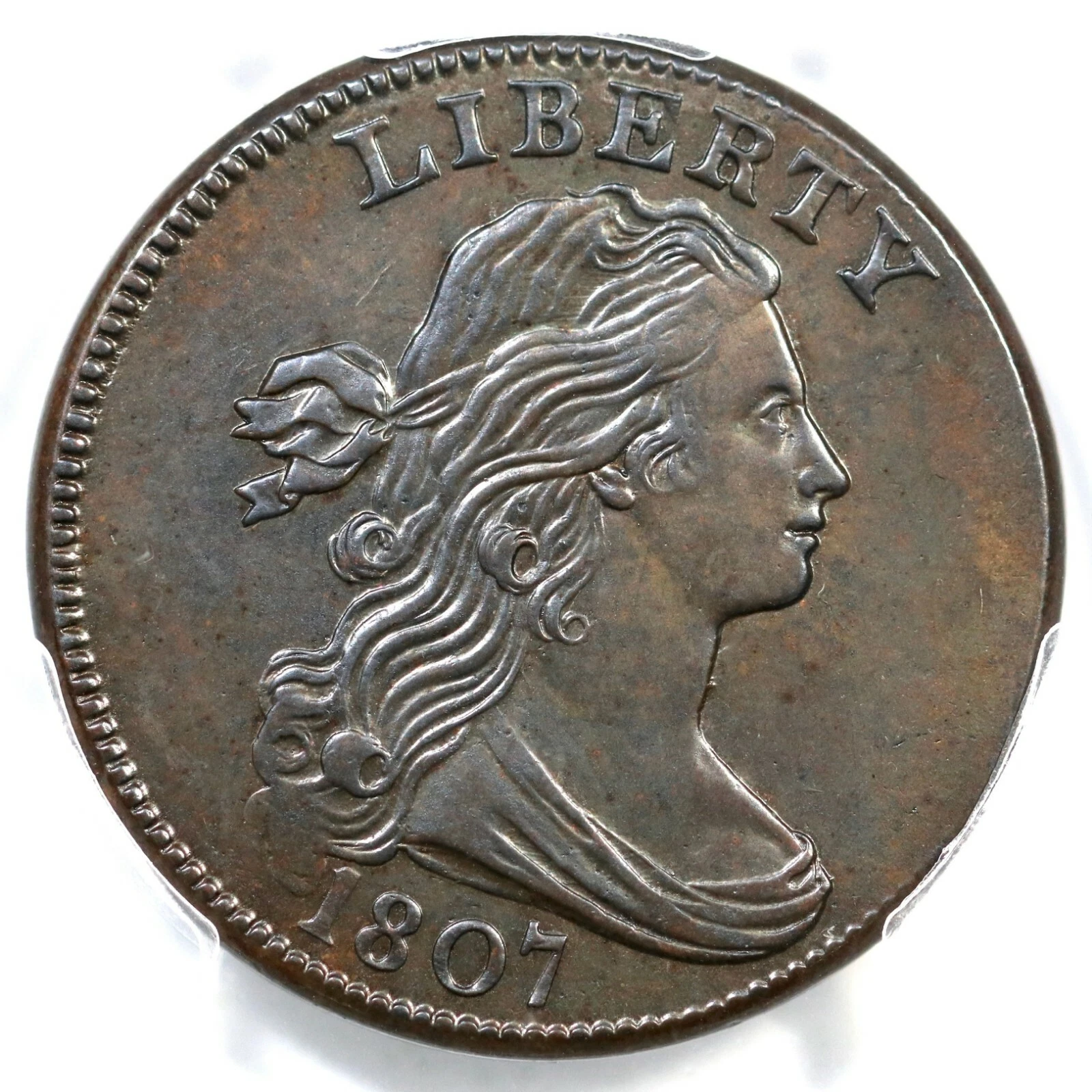 1807 S-274 R-2 PCGS AU Details Sm Fraction Draped Bust Large Cent Coin 1c