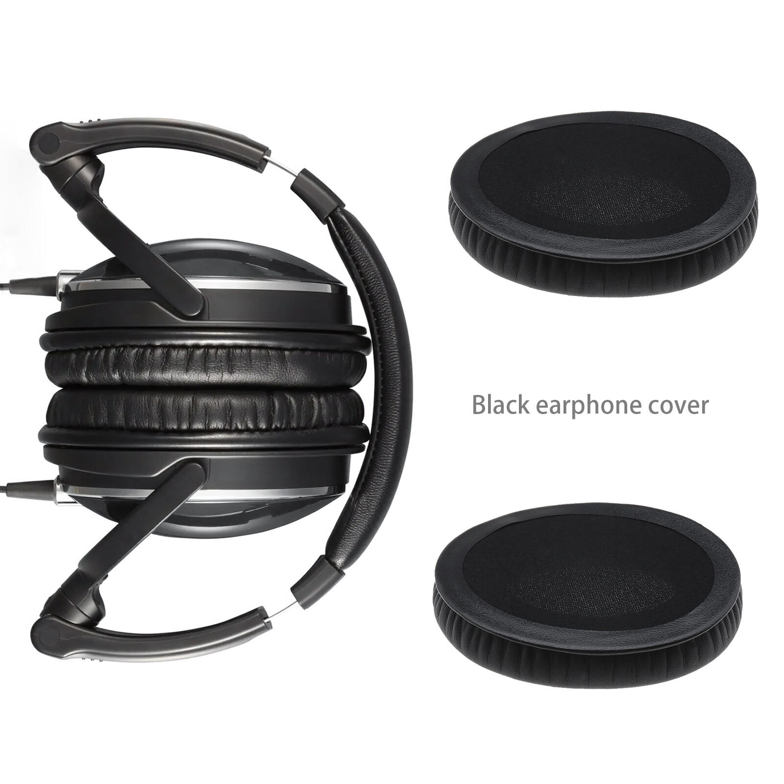 1 Pair Headphone Ear Pads Black Cushions for JVC HAS600 Headsets
