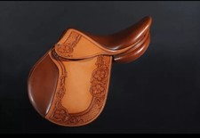 English Dressage Saddle Brown And Natural Colour 17"