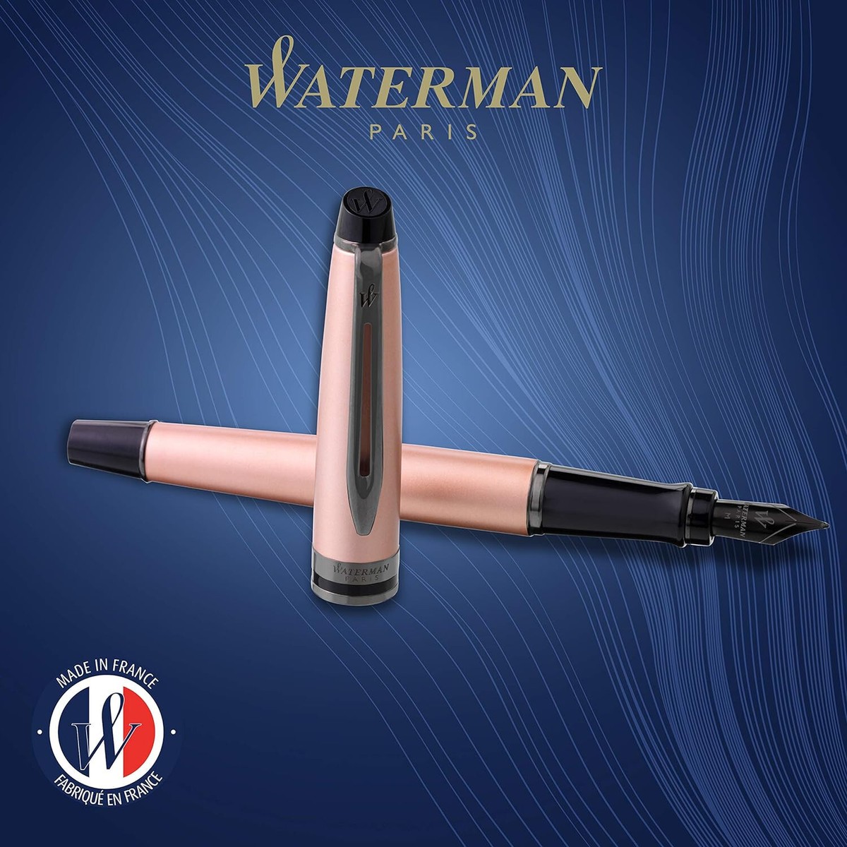 Stylo Plume Waterman Acier Argenté - Comme Neuf - Avec Cartouches - Occasion