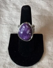 Paparazzi Earth HearthPurple Ring Adjustable Stretch Band