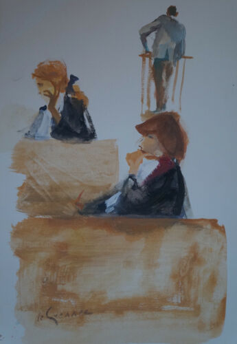 Drawing Watercolour the Tribunal 3 Signed Jean The Guennec (1924/1988) - Picture 1 of 2