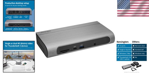 SD5600T Thunderbolt 3 Dock - 100W Power Delivery & Dual 4K Display Capability - Picture 2 of 11