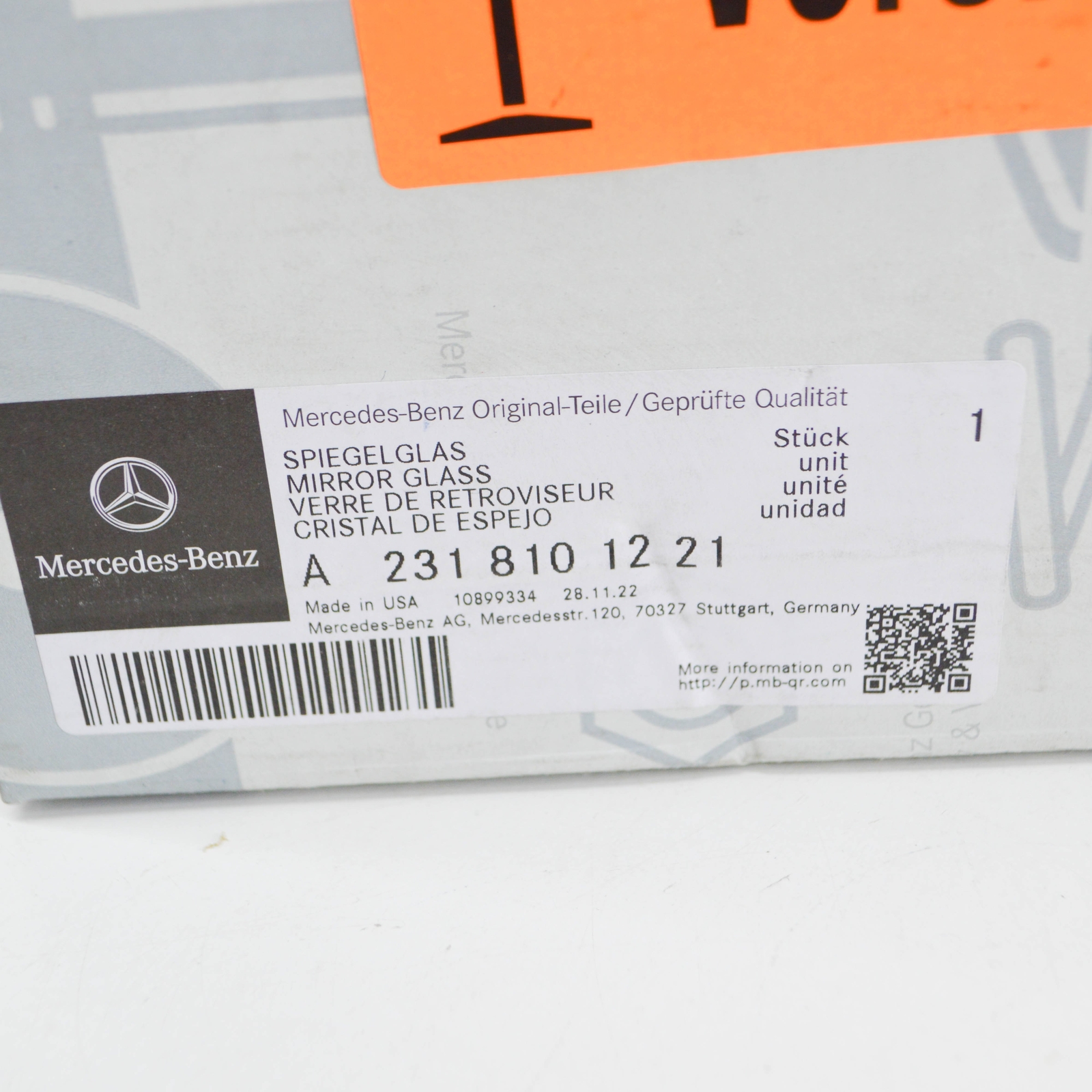 Mercedes-Benz SL R231 Außenspiegelglas vorne rechts A2318101221