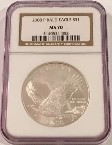 2008 P NGC MS 70 Bald Eagle Commemorative Silver Dollar 